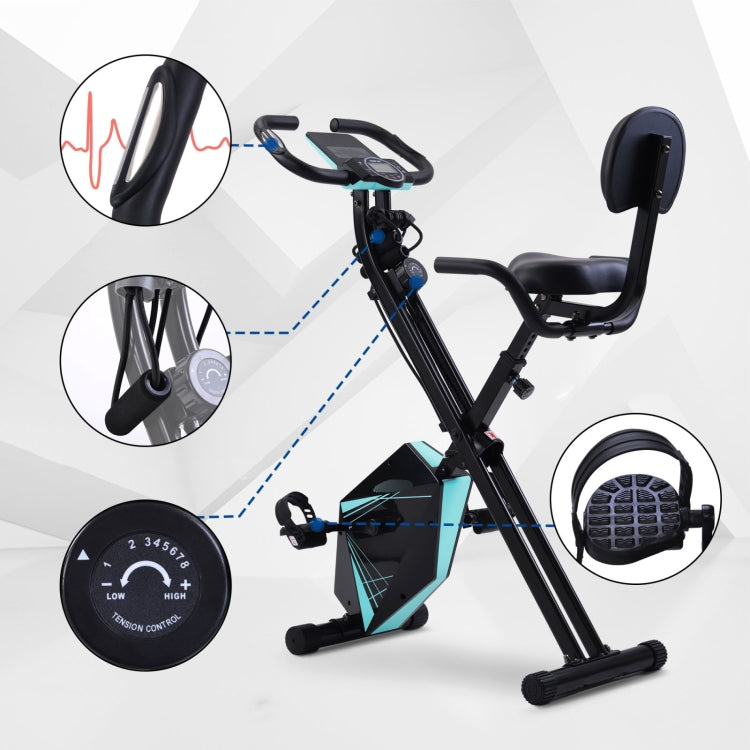 [EU Warehouse] Foldable Bike for Indoor Training with LCD Screen& Adjustable Resistance Bands (Blue)