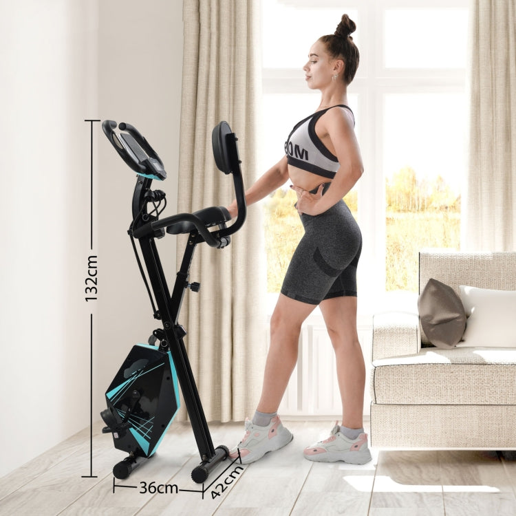 [EU Warehouse] Foldable Bike for Indoor Training with LCD Screen& Adjustable Resistance Bands (Blue)