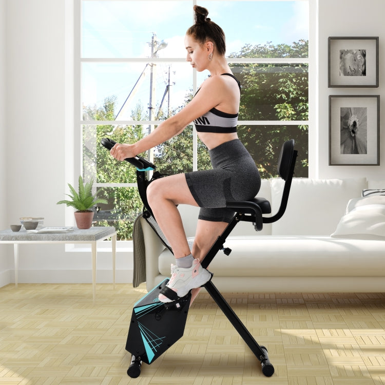 [EU Warehouse] Foldable Bike for Indoor Training with LCD Screen& Adjustable Resistance Bands (Blue)