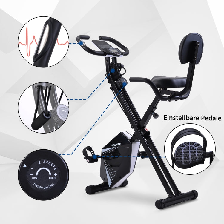 [EU Warehouse] Foldable Bike for Indoor Training with LCD Screen& Adjustable Resistance Bands (Black)