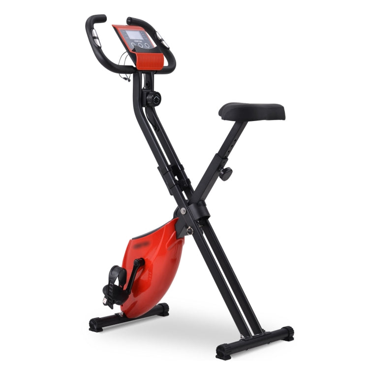 [EU Warehouse] Magnetic Foldable Exercise Bike with Padded Seat & LCD Console (Red)