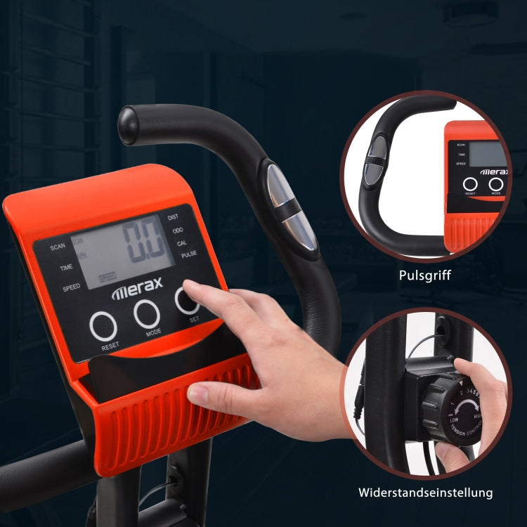 [EU Warehouse] Magnetic Foldable Exercise Bike with Padded Seat & LCD Console (Red)
