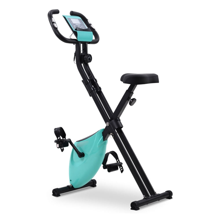[EU Warehouse] Magnetic Foldable Exercise Bike with Padded Seat & LCD Console (Blue)