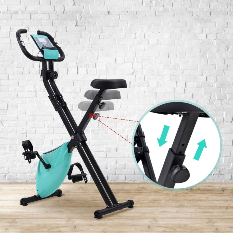 [EU Warehouse] Magnetic Foldable Exercise Bike with Padded Seat & LCD Console (Blue)
