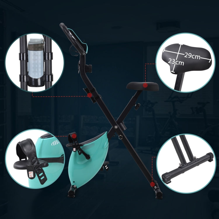 [EU Warehouse] Magnetic Foldable Exercise Bike with Padded Seat & LCD Console (Blue)