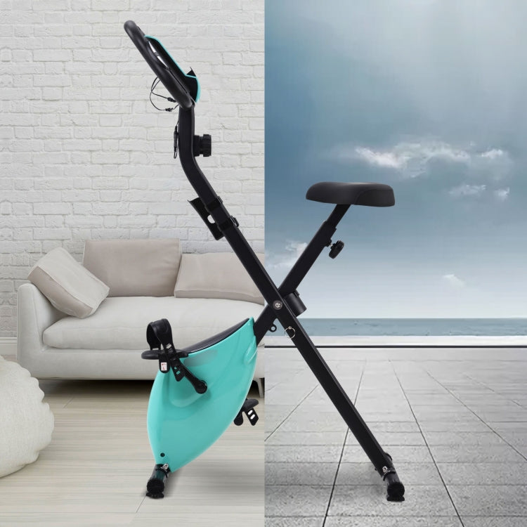 [EU Warehouse] Magnetic Foldable Exercise Bike with Padded Seat & LCD Console (Blue)