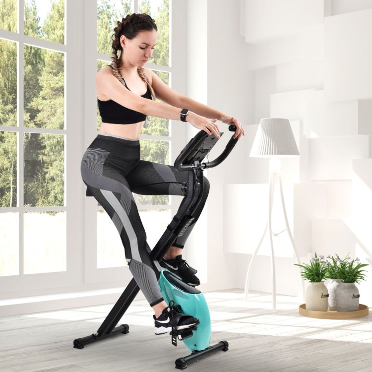 [EU Warehouse] Magnetic Foldable Exercise Bike with Padded Seat & LCD Console (Blue)