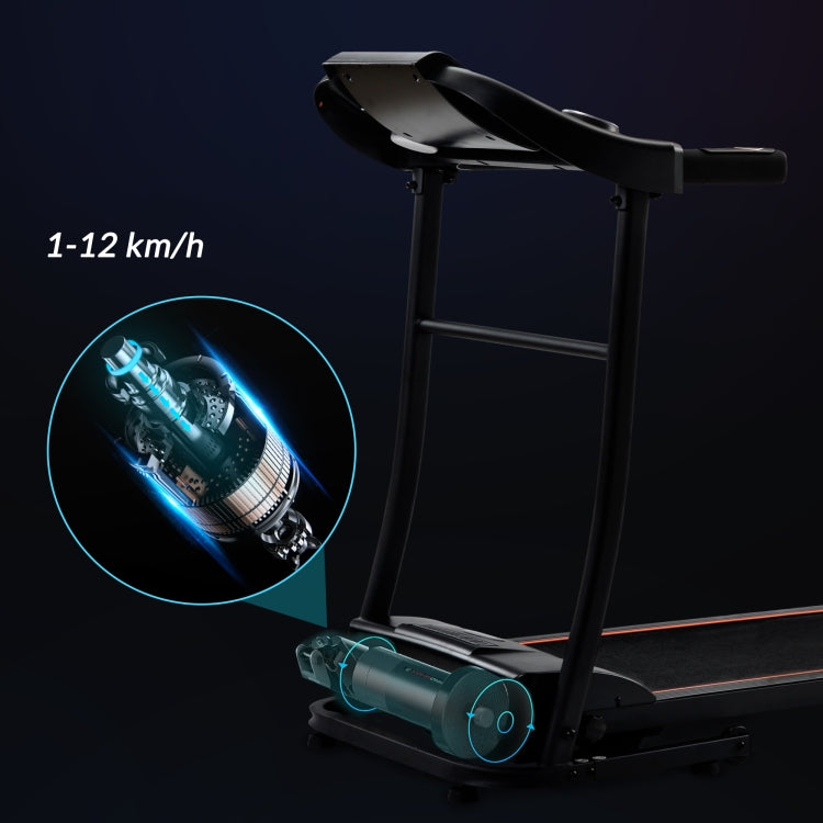 [EU Warehouse] Indoor Foldable Treadmills Support Preset Speed Levels & USB / AUX / Bluetooth Connectivity & LED Display(Black)