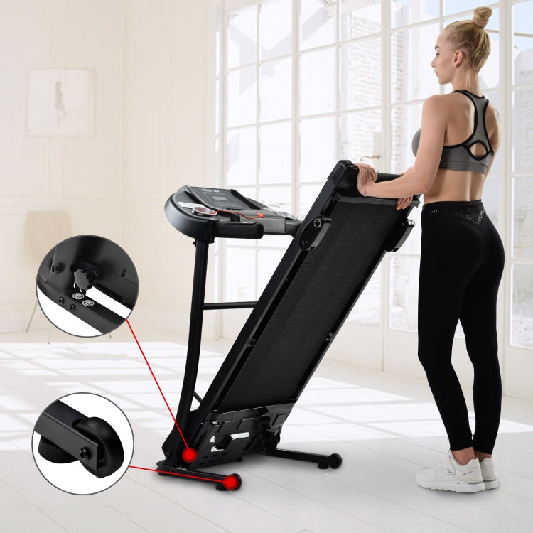 [EU Warehouse] Indoor Foldable Treadmills Support Preset Speed Levels & USB / AUX / Bluetooth Connectivity & LED Display(Black)