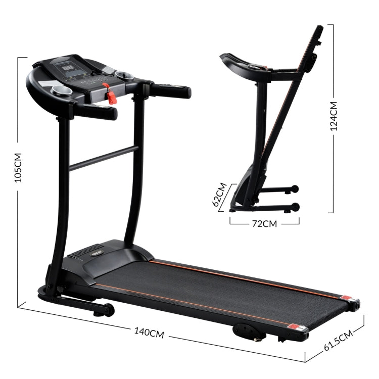 [EU Warehouse] Indoor Foldable Treadmills Support Preset Speed Levels & USB / AUX / Bluetooth Connectivity & LED Display(Black)