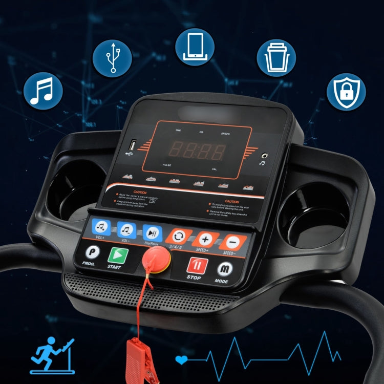 [EU Warehouse] Foldable Treadmill Running Machine with Loudspeaker for Home(Black)