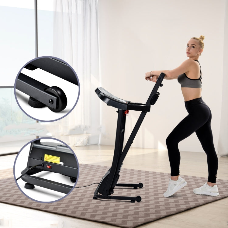 [EU Warehouse] Indoor Foldable Treadmills Support Downloadable APP & USB / AUX / Bluetooth Connectivity & LED Display(Black)