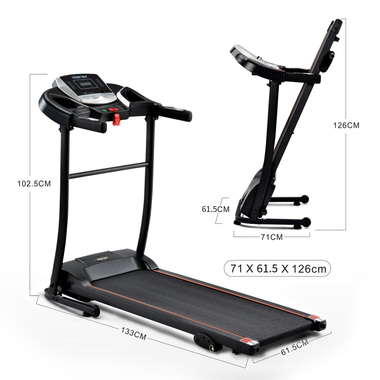 [EU Warehouse] Indoor Foldable Treadmills Support Downloadable APP & USB / AUX / Bluetooth Connectivity & LED Display(Black)