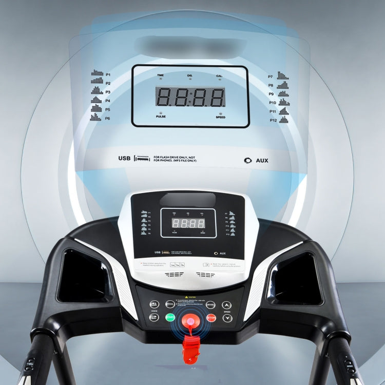 [EU Warehouse] Indoor Foldable Treadmills Support Downloadable APP & USB / AUX / Bluetooth Connectivity & LED Display(Black)