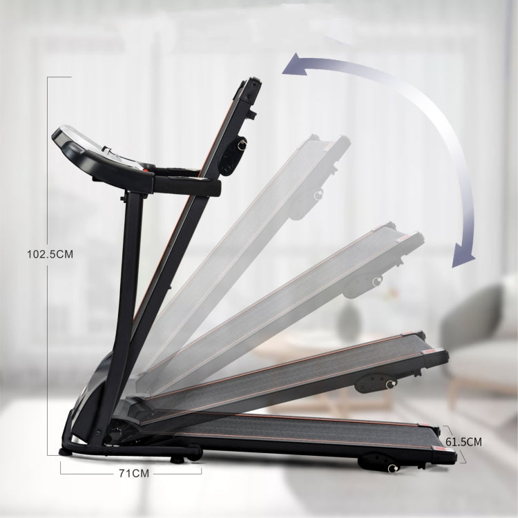 [EU Warehouse] Indoor Foldable Treadmills Support Downloadable APP & USB / AUX / Bluetooth Connectivity & LED Display(Black)