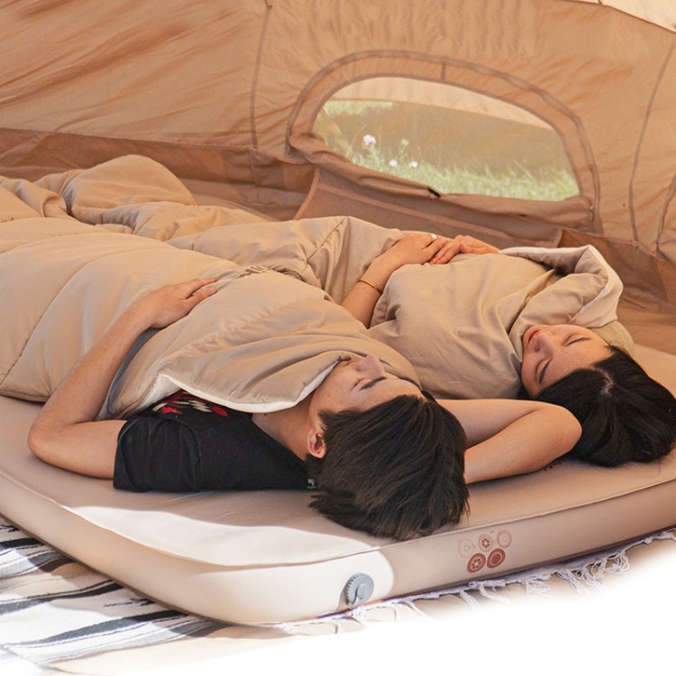 Naturehike NH20FCD08 Outdoor Camping Self-inflating Sponge Sleeping Pad for Double(Almond yellow)