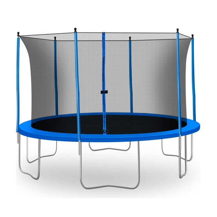 [US Warehouse] 13FT Outdoor Activity Round Trampoline Bouncing Bed, Size: 156x156x112.6 inch(Blue)
