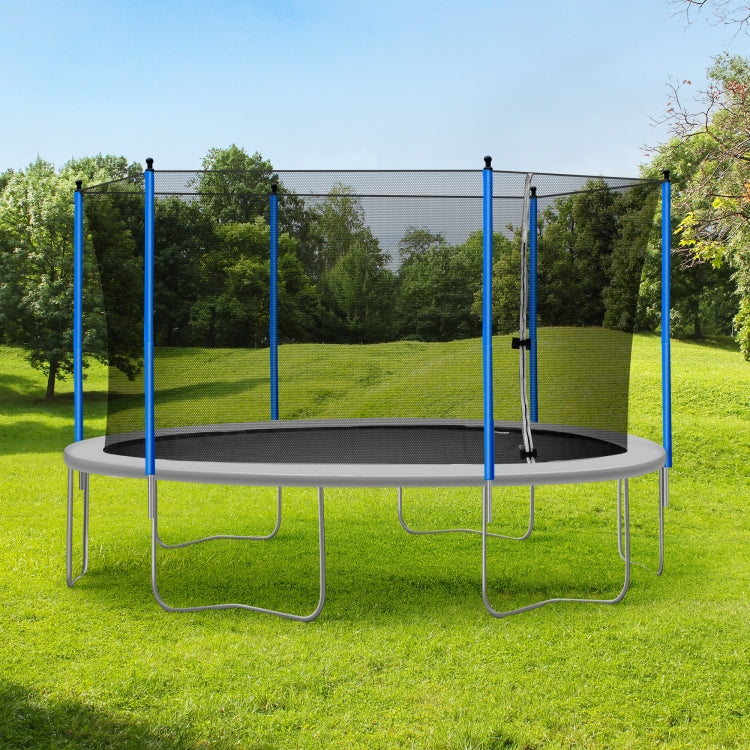 [US Warehouse] 15FT Outdoor Activity Round Trampoline Bouncing Bed, Size: 180x180x112.6 inch(Grey)