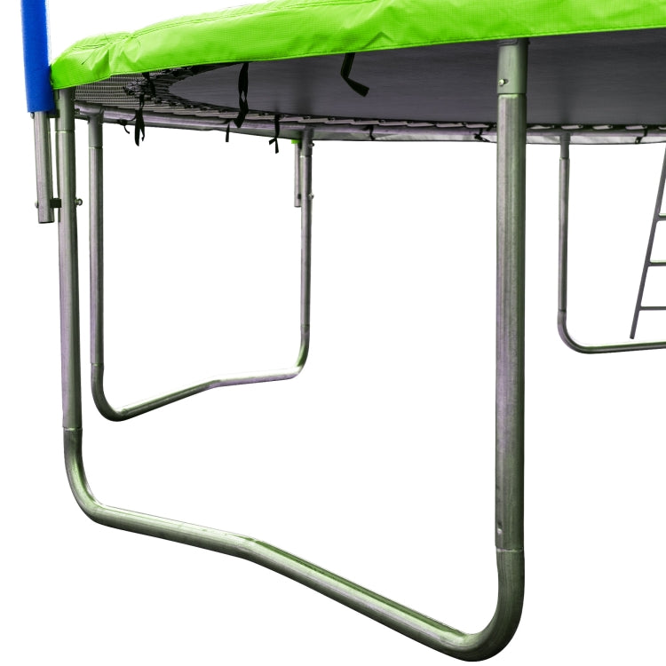 [US Warehouse] 16FT Outdoor Activity Round Trampoline Bouncing Bed with backboard(Green)