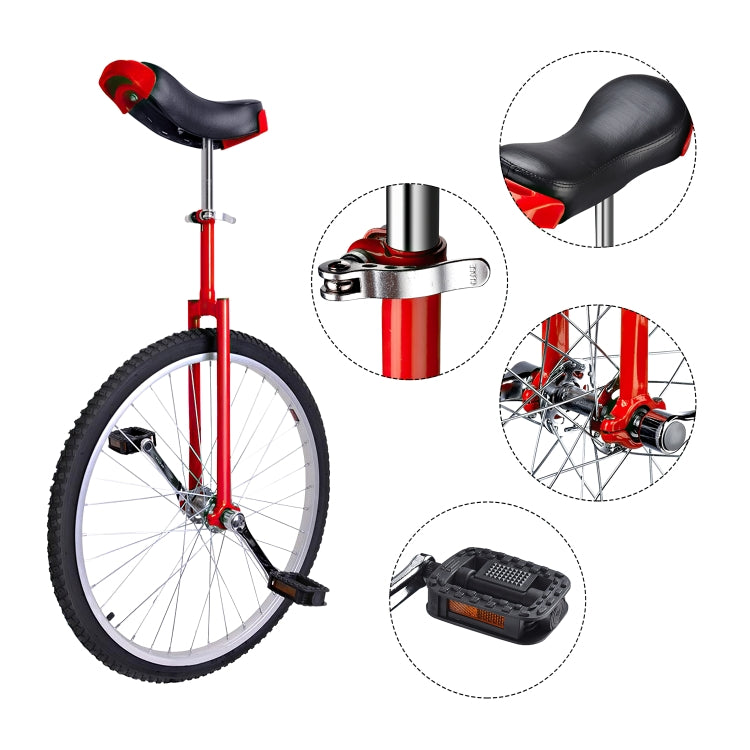 [US Warehouse] 24 inch Outdoor Sport Tire Wheel Cycling Wheel Unicycle (Red)