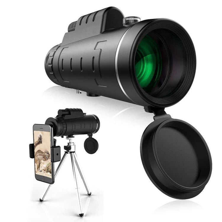 [US Warehouse] 40X60 Outdoor Waterproof Anti-fog High-power Prism Monocular Binoculars with Mobile Phone Holder