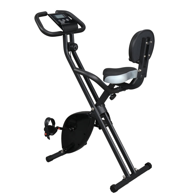 [US Warehouse] Home Foldable Exercise Bike with 3.31 lbs Magnetic Control Flywheel & Electronic Instrument & Backrest