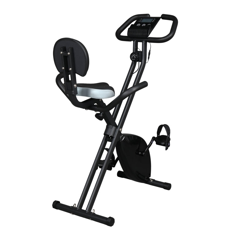 [US Warehouse] Home Foldable Exercise Bike with 3.31 lbs Magnetic Control Flywheel & Electronic Instrument & Backrest