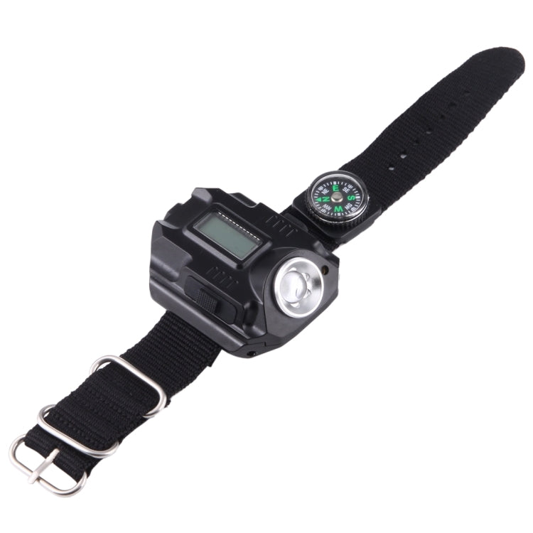 HT-8008 Multi-functional Rechargeable LED Flashlight Watch with Compass