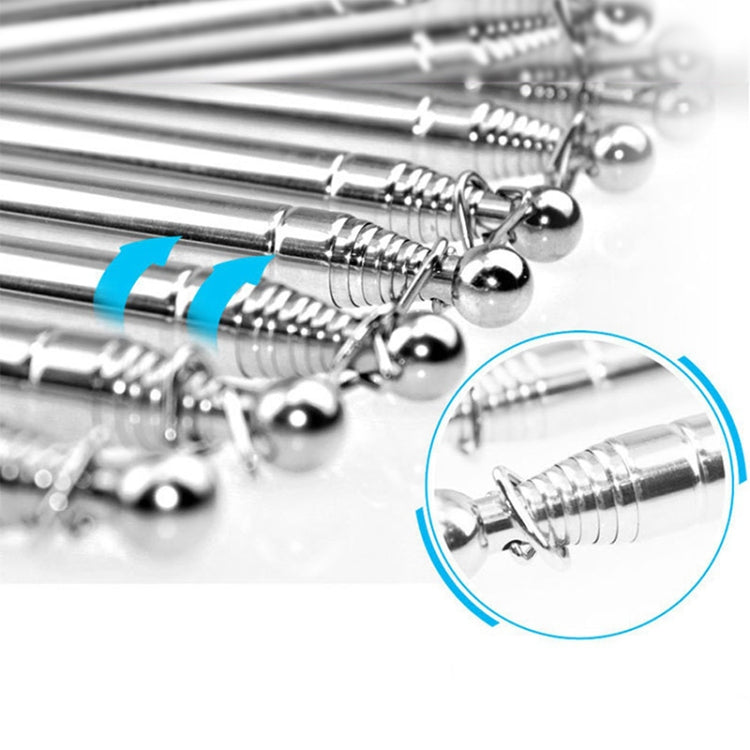 10 PCS 1.2M 6 Knots Multi-function Telescopic Stainless Steel Rubber Sleeve Teaching Stick Guide Flagpole Signal Flag, Random Color Delivery