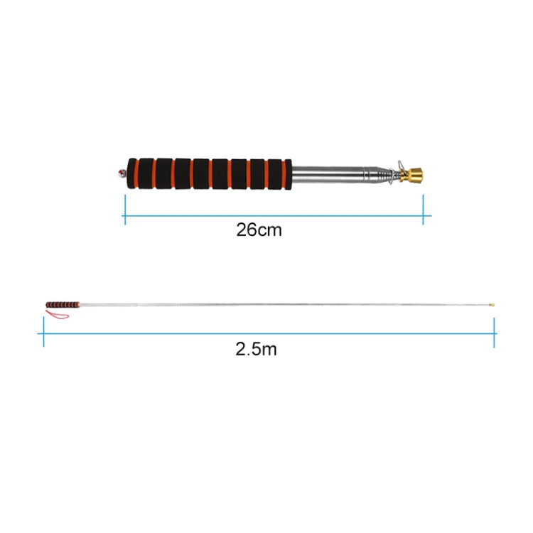 10 PCS 2M 11 Knots Multi-function Telescopic Stainless Steel Sponge Golden Head Teaching Stick Guide Flagpole Signal Flag