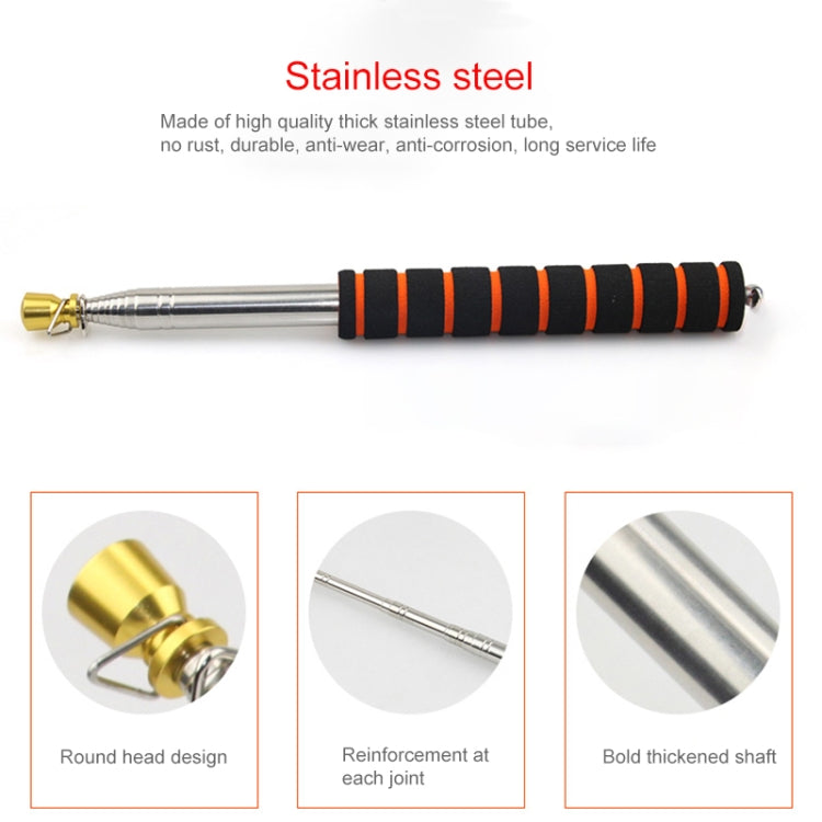 10 PCS 2M 11 Knots Multi-function Telescopic Stainless Steel Sponge Golden Head Teaching Stick Guide Flagpole Signal Flag