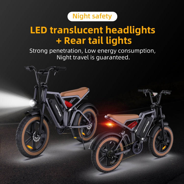 [US Warehouse] HAPPYRUN G60 750W 48V / 18AH Electric Bicycle with LED Display & 20 inch Tires, US Plug