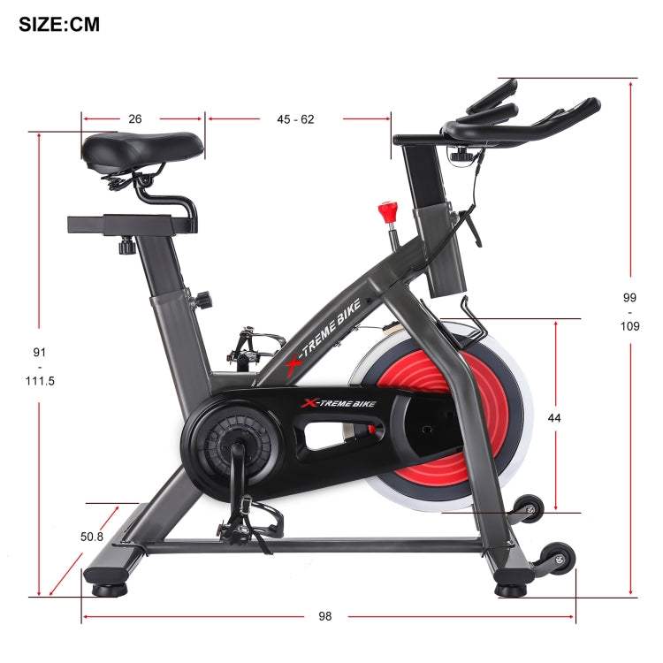 [UK Warehouse] Indoor Portable Exercise Spinning Bike with 4-way Adjustable Handle / Seat & 13kg Flywheel & LCD Display