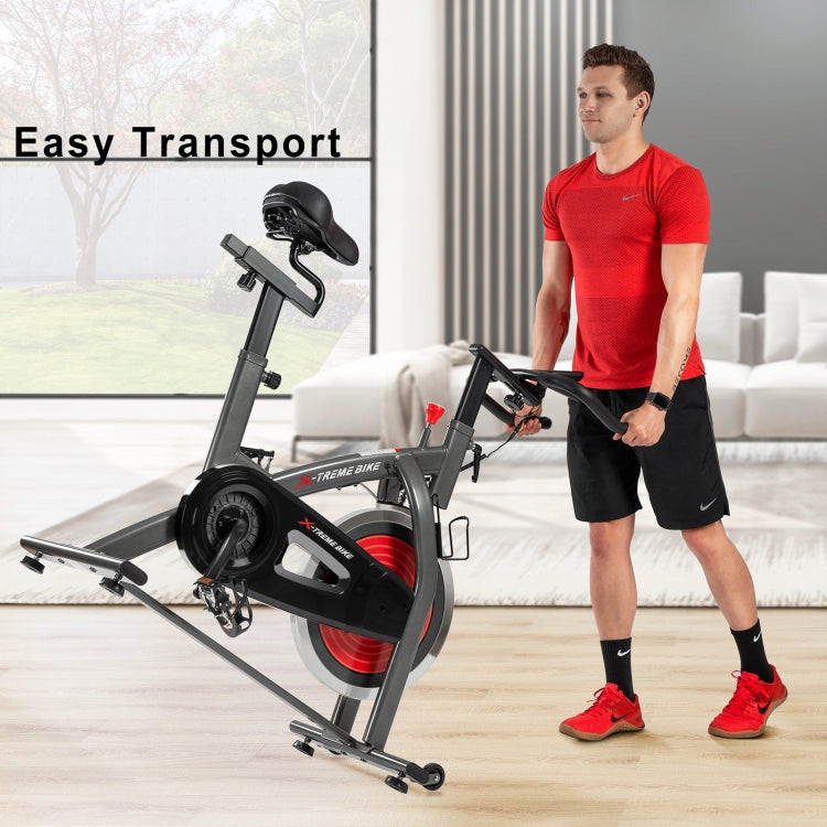 [UK Warehouse] Indoor Portable Exercise Spinning Bike with 4-way Adjustable Handle / Seat & 13kg Flywheel & LCD Display