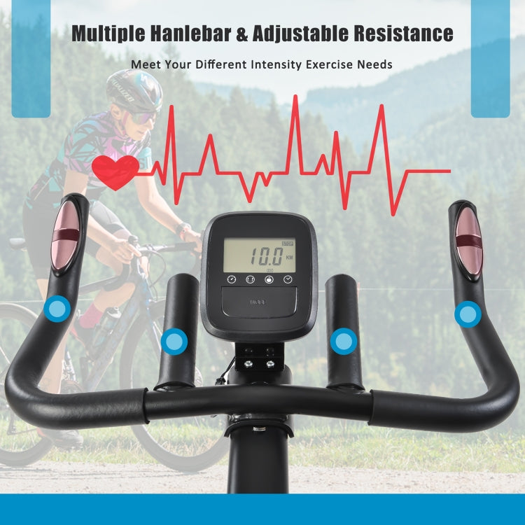 [UK Warehouse] Indoor Portable Exercise Spinning Bike with 4-way Adjustable Handle / Seat & 13kg Flywheel & LCD Display