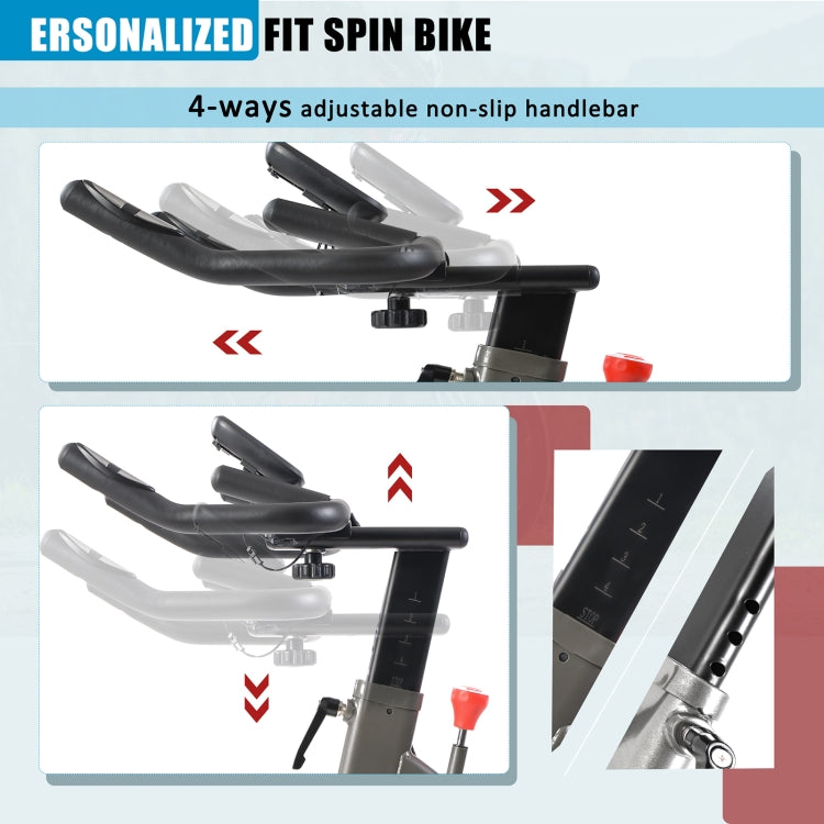 [UK Warehouse] Indoor Portable Exercise Spinning Bike with 4-way Adjustable Handle / Seat & 13kg Flywheel & LCD Display