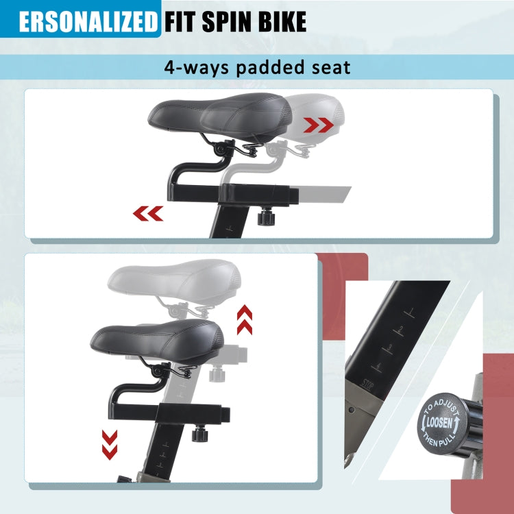 [UK Warehouse] Indoor Portable Exercise Spinning Bike with 4-way Adjustable Handle / Seat & 13kg Flywheel & LCD Display