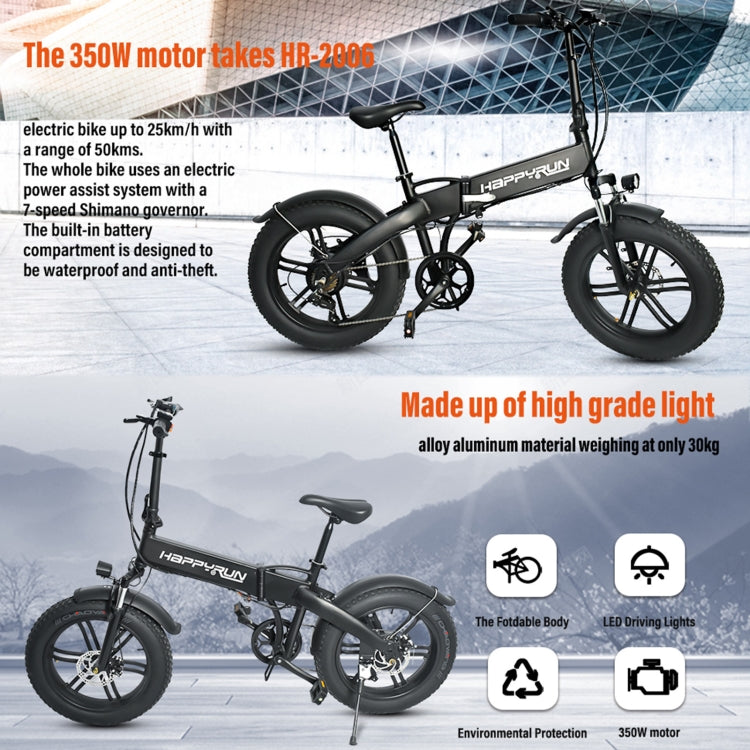 [EU Warehouse] HAPPYRUN HR-2006 350W 36V / 10AH Foldable Electric Bicycle with 20 inch Tires, EU Plug