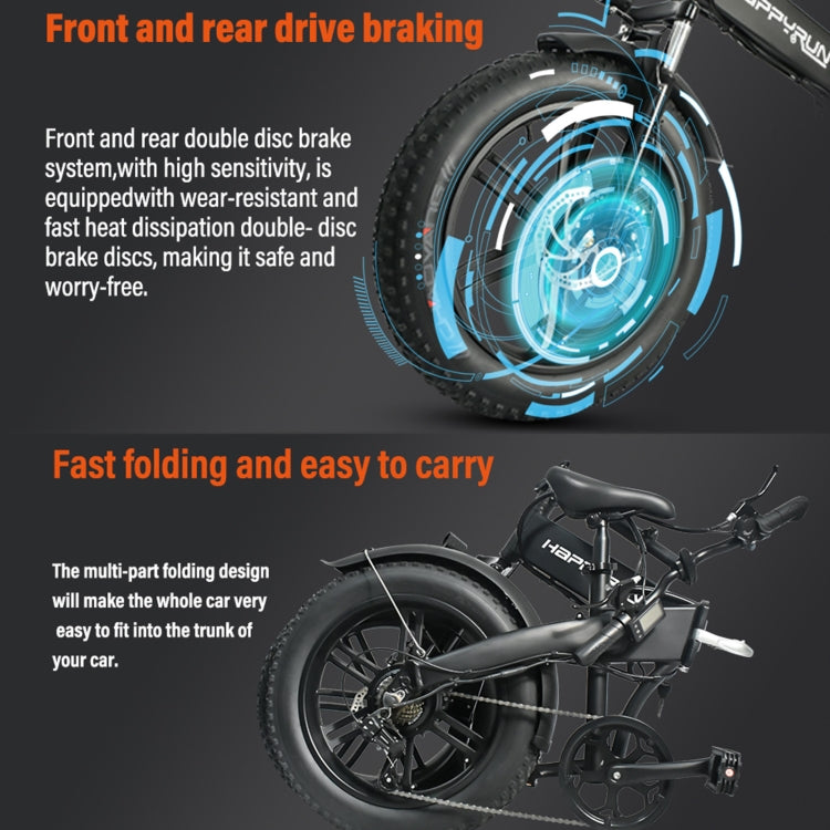 [EU Warehouse] HAPPYRUN HR-2006 350W 36V / 10AH Foldable Electric Bicycle with 20 inch Tires, EU Plug