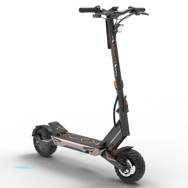 [EU Warehouse] Kukirin T3 800W 45km/h Max Speed Folding Electric Scooter with 10 inch Vacuum Tires & 14-Light System, EU Plug - Black