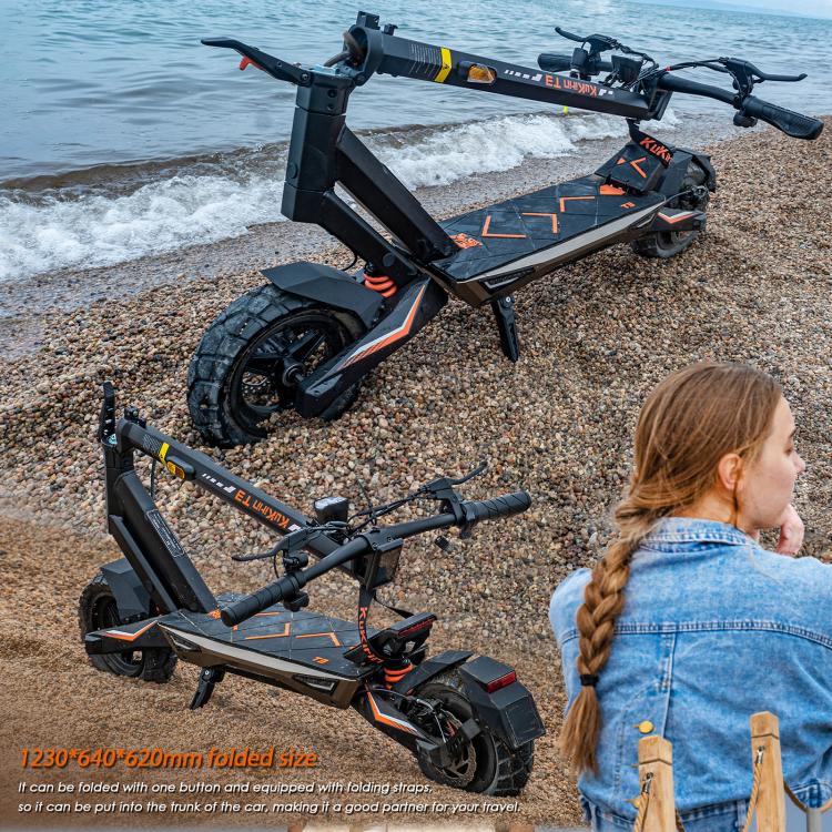 [EU Warehouse] Kukirin T3 800W 45km/h Max Speed Folding Electric Scooter with 10 inch Vacuum Tires & 14-Light System, EU Plug - Black