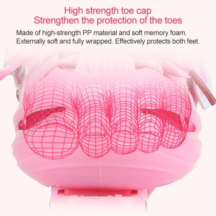 Banwei Children Double Row Four-wheel Roller Skates Skating Shoes, Size : M(Pink)