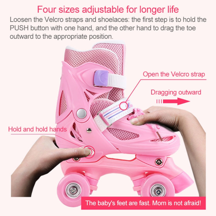 Banwei Children Double Row Four-wheel Roller Skates Skating Shoes, Size : XS