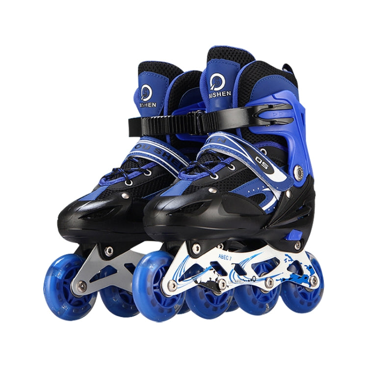Oushen Adjustable Full Flash Children Single Four-wheel Roller Skates Skating Shoes Set, Size : S