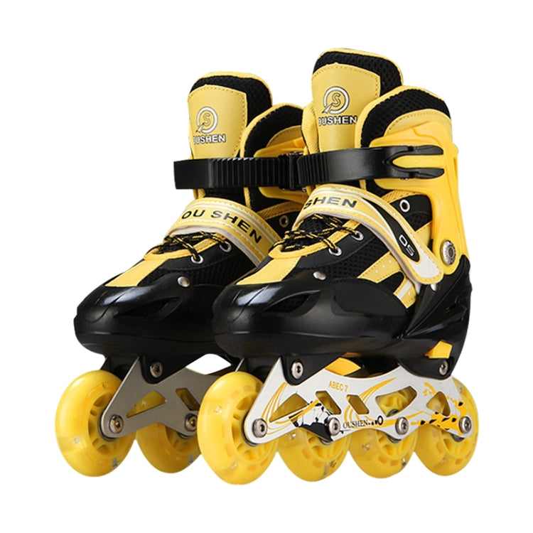 Oushen Adjustable Full Flash Children Single Four-wheel Roller Skates Skating Shoes Set, Size : S