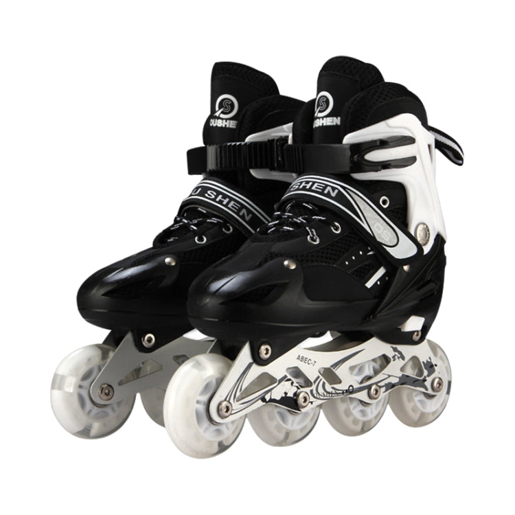 Oushen Adjustable Full Flash Children Single Four-wheel Roller Skates Skating Shoes Set, Size : M