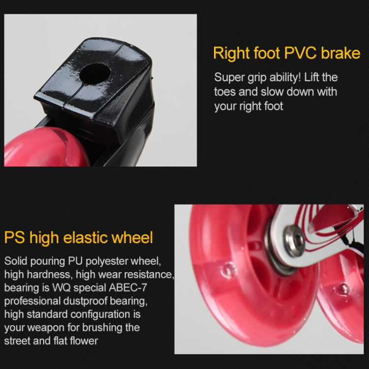 Oushen Adjustable Full Flash Children Single Four-wheel Roller Skates Skating Shoes Set, Size : M