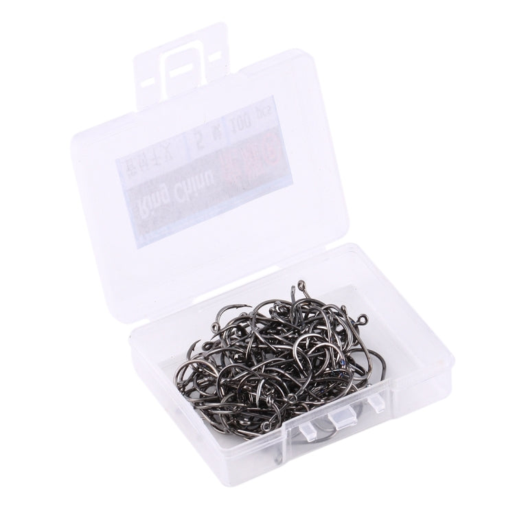 5# 100 PCS (Single Box) Carbon Steel Fish Barbed Hook Fishing Hooks with Hole