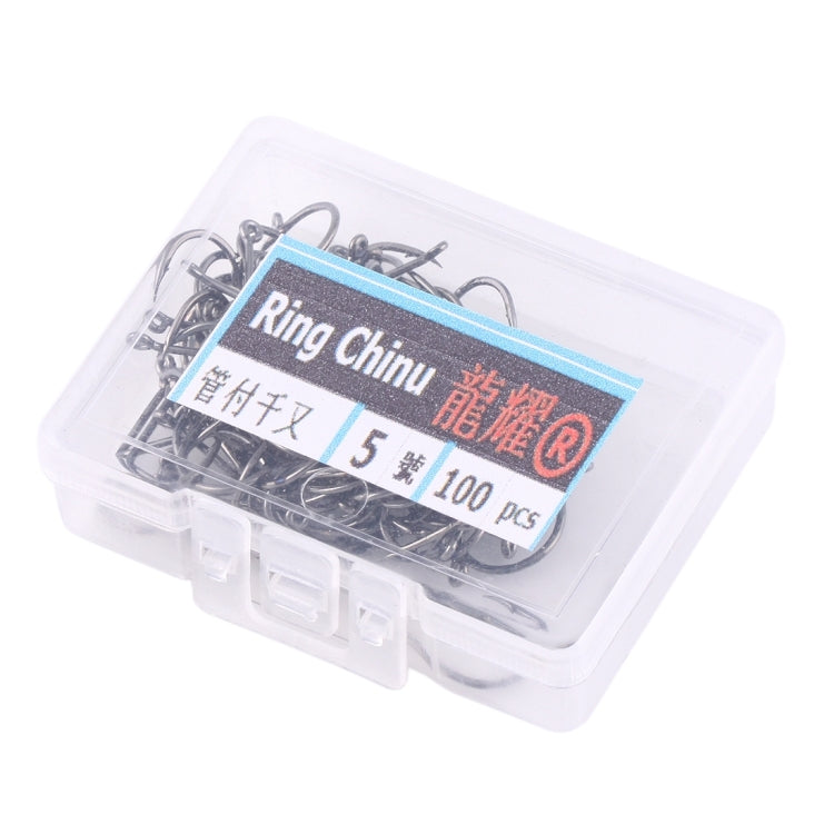 5# 100 PCS (Single Box) Carbon Steel Fish Barbed Hook Fishing Hooks with Hole