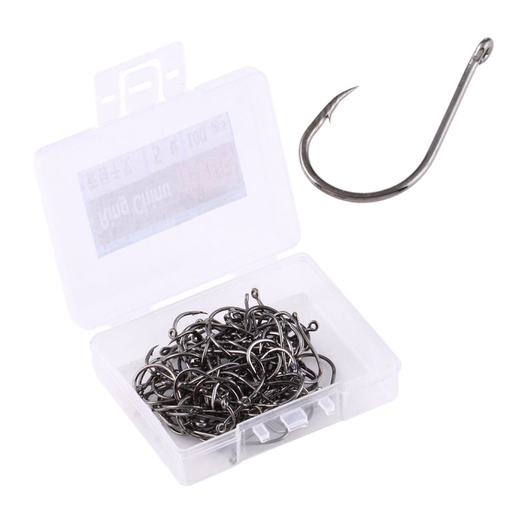 5# 100 PCS (Single Box) Carbon Steel Fish Barbed Hook Fishing Hooks with Hole